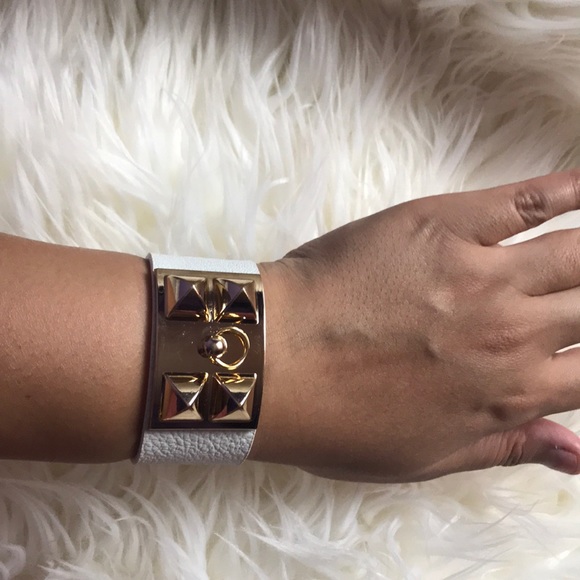 New Trendy Bracelet Spike White & Gold - Picture 3 of 8